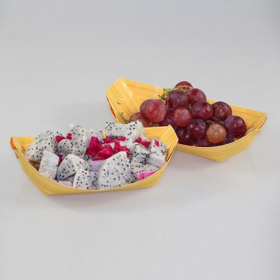 Disposable boat shape food paper tray
